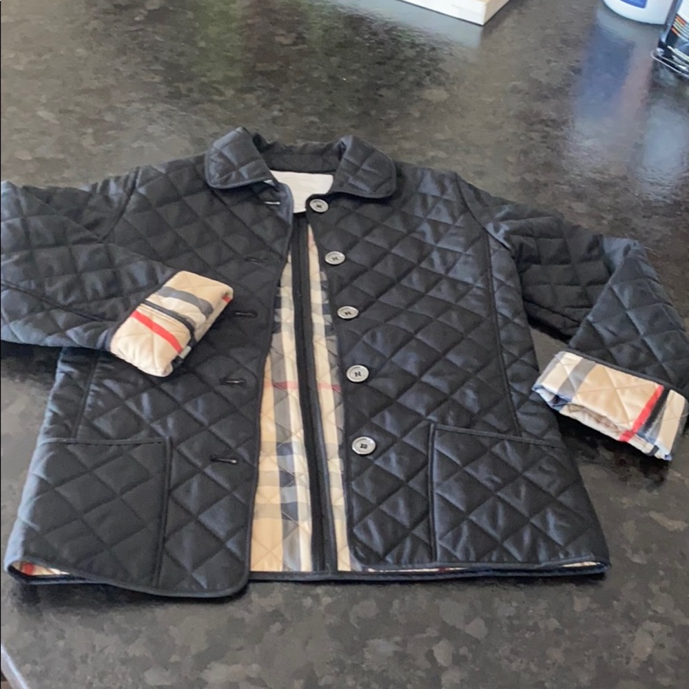 Burberry diamond quilted black jacket